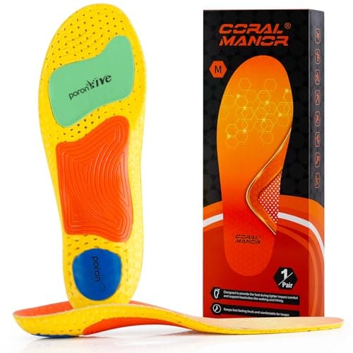 Arch Support Running Shoe Inserts for Women & Men with Shock Absorption & Flat Feet Relief