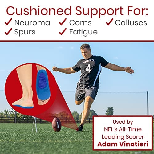 Women's & Men's Envelop Gel Insoles - 3/4 Arch Support for Flat Feet & Plantar Fasciitis Relief