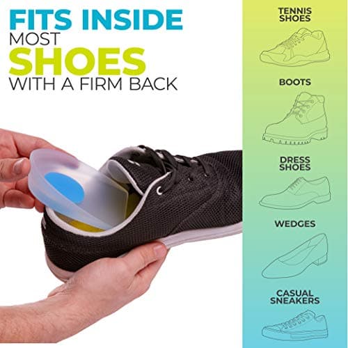 BraceAbility Heel Spur Cups | Medical-Grade Silicone Plantar Fasciitis Cushions & Gel Foot Orthotics (Pair - X-Large)