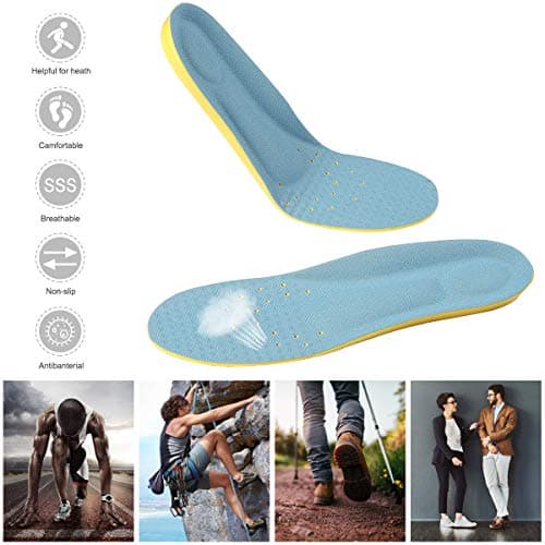 Memory Foam Insoles for Men Women Kids, Shock Absorption Pain Relief Breathable PU