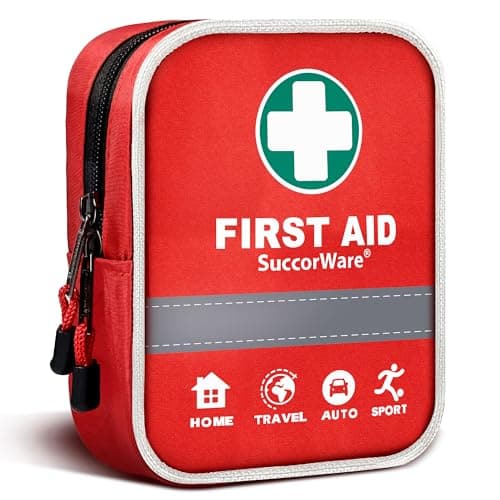 SuccorWare 130-Piece First Aid Kit with Hospital Grade Supplies - Emergency Blanket & Bandages - Ideal for Home, Outdoor