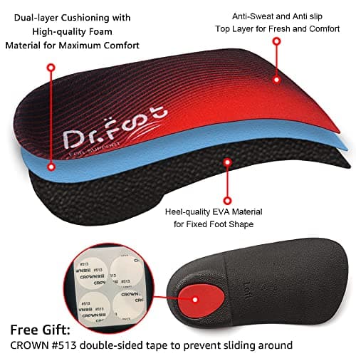 Orthotic Insoles for Flat Feet Relief - X-Small Size (Men's 3-4.5 / Women's 4-5.5)
