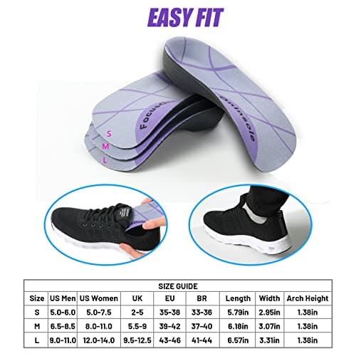 Arch Support Insoles for Men and Women - Medium Size for Plantar Fasciitis and High Arches