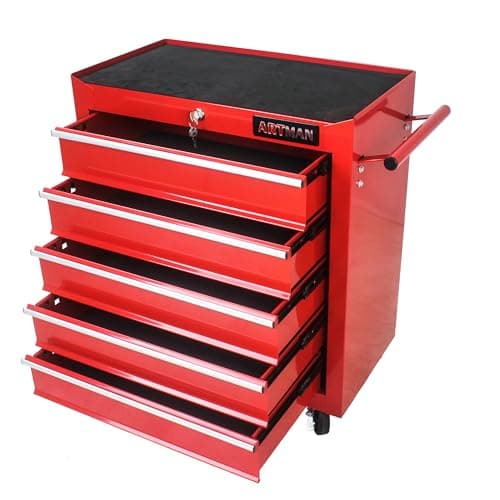 Compact Multifunctional Tool Cart with 5 Drawers and Wheels for Efficient Organization