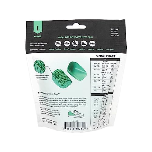 Tuli Heavy Duty Heel Cups for Shock Absorption, Plantar Fasciitis, USA Made