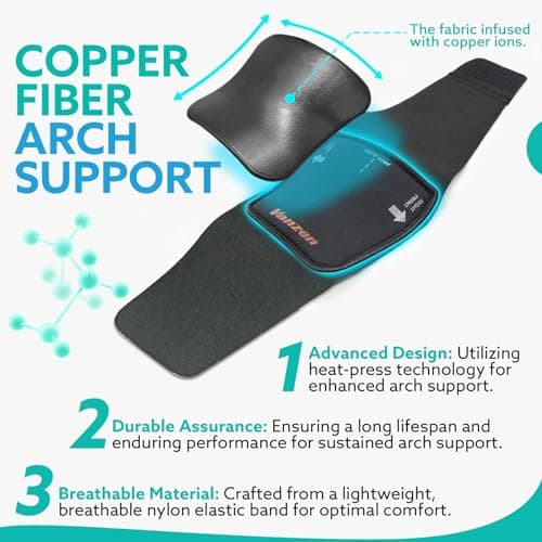 Arch Support Insoles (2PCS), Breathable Foot Support for Fallen, High, and Flat Feet - One Size, Black