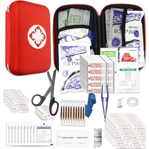 Emergency Survival Kit 275pcs Home Travel Hiking Camping Essentials — 274Pcs-Red