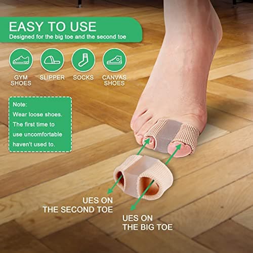 Toe Separators with 2 Loops for Bunion Pain Relief - 1 Pair