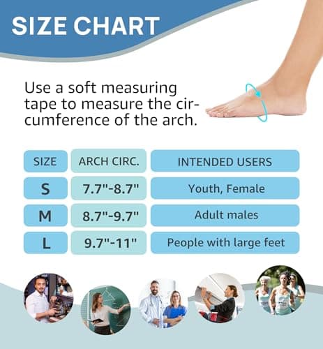 Arch Support Brace - Non-Slip Plantar Fasciitis Sleeve (Black, Medium)