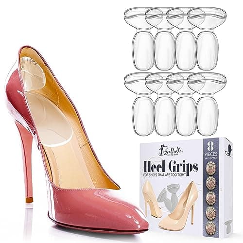 Ballotte Soft Silicone Heel Protectors, Alleviates Slipping & Discomfort (8-Pack Multicolor) — Natural (8 Pack)