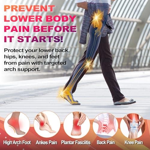 OrthoComfoot Plantar Fasciitis Insoles, High Arch Support, Comfort Gel Cloud Inserts for Men & Women