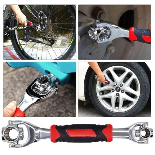 52-in-1 Stainless Steel Wrench with Rotating Head, Universal Tool for Automotive and Home Repairs
