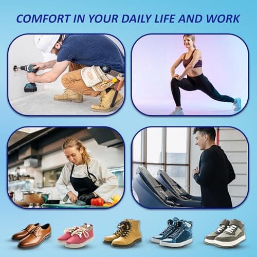 High Arch Support Plantar Fascitis Insoles for Men & Women Anti-Slip Foot Pain Relief Inserts