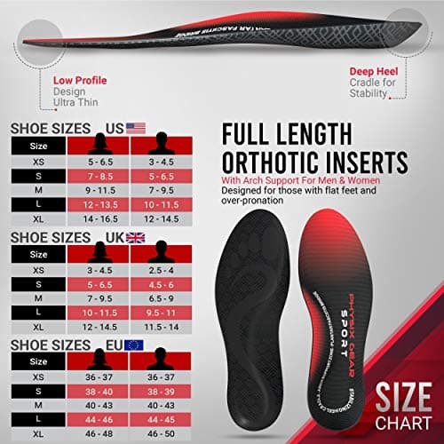 Physix Gear Plantar Fasciitis Insoles - XS