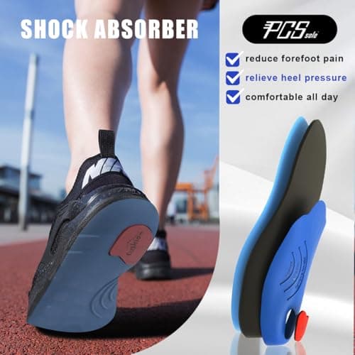 PCSsole Heavy Duty Arch Support Insoles for Plantar Fasciitis, Flat Feet, and Heel Pain Relief