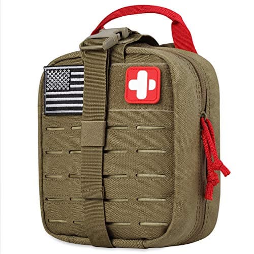 EVERLIT Upgraded Survival First Aid Kit with 1000D Nylon Pouch for Emergency, Outdoor, and Home Use — Coyote Brown