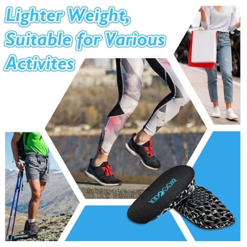 Invisible Height Boost Heel Insoles for LLD (Black, Large, 0.6" Height)