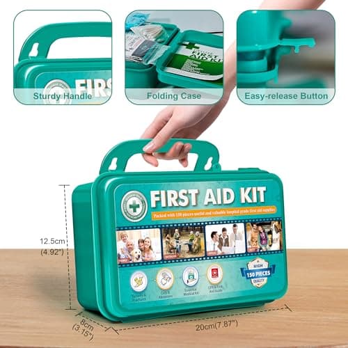 General Medi 150-Piece Hardcase First Aid Kit - Premium Supplies for Travel, Home, Office & More