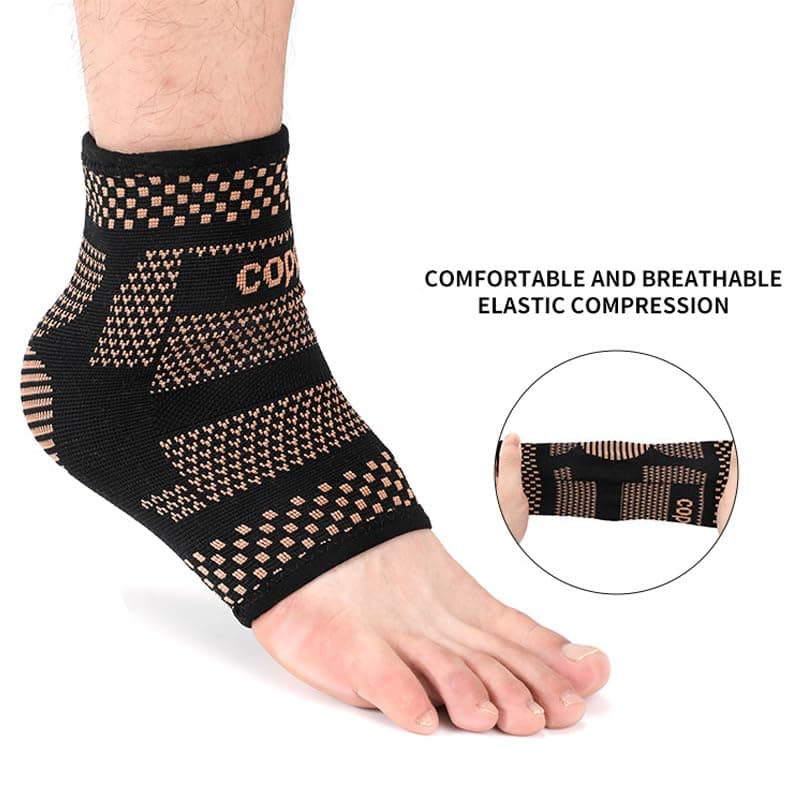 RooRuns Copper Ankle Brace for Pain Relief (XL)