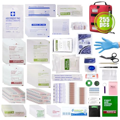 255PCS Pro First Aid Kit for Home & Workplace (Red)