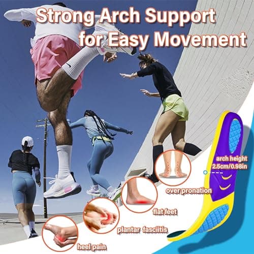 RooRuns High Arch Support Insoles for Flat Feet Pain Relief