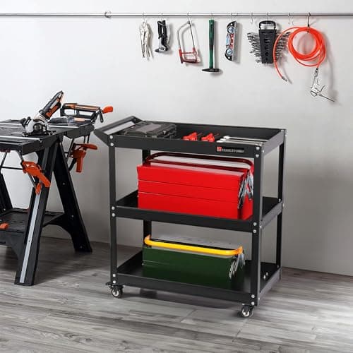 TANKSTORM 3-Tire Rolling Service Cart, IndustrialGrade TQ112