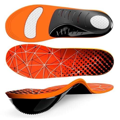 Welnove Heavy Duty Arch Support Insoles for Foot Pain, Flat Feet, Heel Spurs - Standing All Day Fatigue Relief (S)