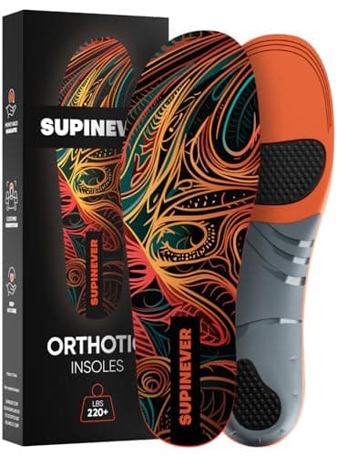 High Arch Support Plantar Fasciitis Insoles for Work Boots and Shoes (XL) — Multicolor