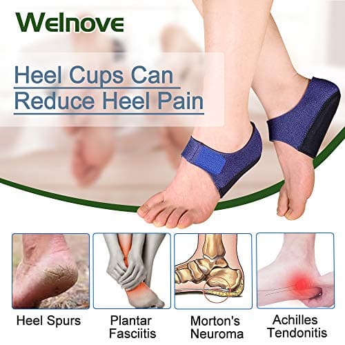 Welnove 2PCS Heel Protectors for Plantar Fasciitis, Heel Pain Relief