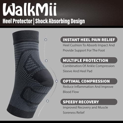 Compression Sleeve Socks for Heel Pain and Spurs, 1 Pair