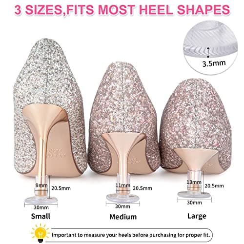 WHXGQ Clear Grass Heel Protectors - 42 Pairs, 3 Sizes, for Women's Wedding Shoes