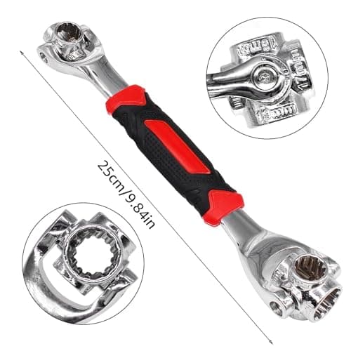 52-in-1 Stainless Steel Wrench with Rotating Head, Universal Tool for Automotive and Home Repairs