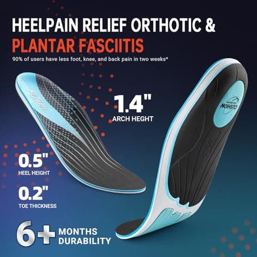Heavy Duty Arch Pain Relief Insoles for Men Women - Plantar Fasciitis Orthotic Inserts
