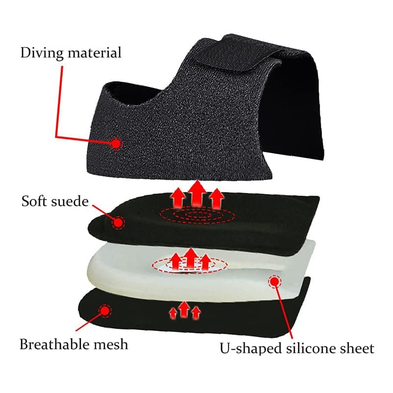 RooRuns Breathable Heel Socks with Hoop and Loop Fastener, Men and Women