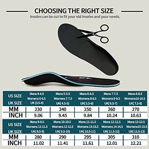 Severe Flat Feet Arch Support Insoles for Plantar Fasciitis, Over Pronation & Foot Pain