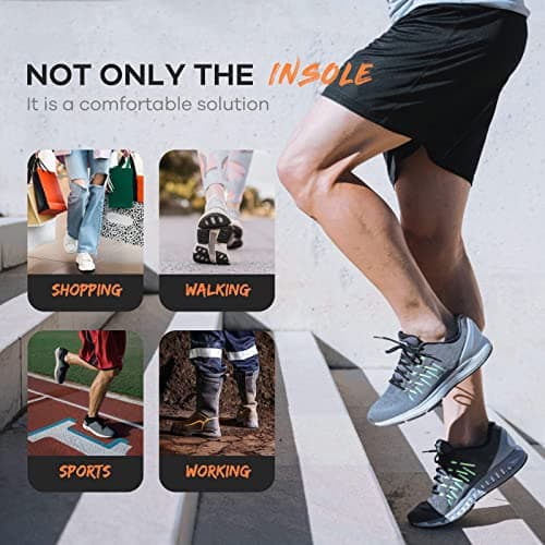 Plantar Fasciitis Relief Shoe Insoles, Arch Support for Men and Women
