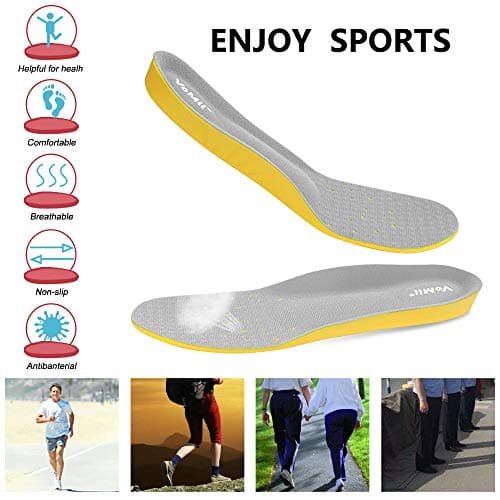 VoMii Memory Foam Shoe Insoles for High Arch Support and Plantar Fasciitis Relief