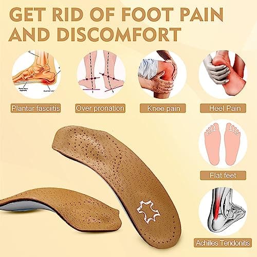 Arch Support Insoles for Men and Women - Foot Pain Relief for Flat Feet and High Arches