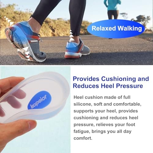 Heel Cups for Pain Relief, Silicone Gel Heel Pads for Men & Women