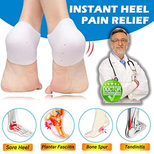 Gel Heel Cups - Plantar Fasciitis Inserts for Heel Pain (3 Pairs, FSA or HSA Eligible)