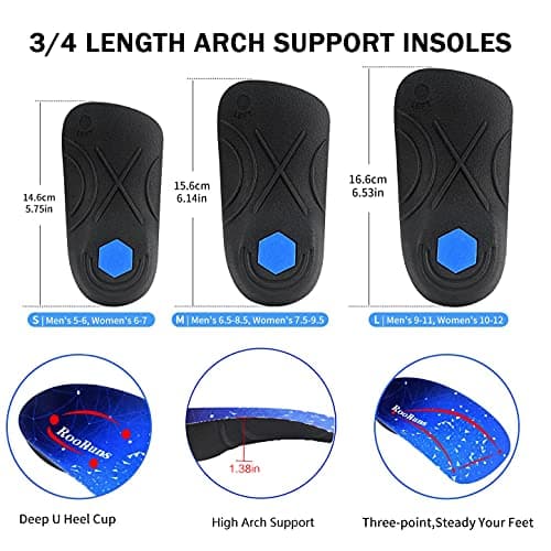 Arch Support Insoles for Overweight People, Plantar Fasciitis Relief for Women & Men