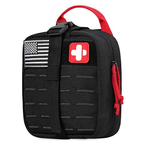 EVERLIT Upgraded Survival First Aid Kit with 1000D Nylon Pouch for Emergency, Outdoor, and Home Use — Black