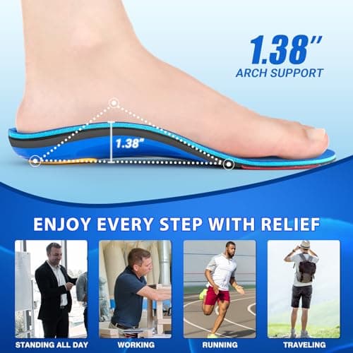High Arch Support Insoles for Heel Pain - DACAT Plantar Fasciitis Orthotics