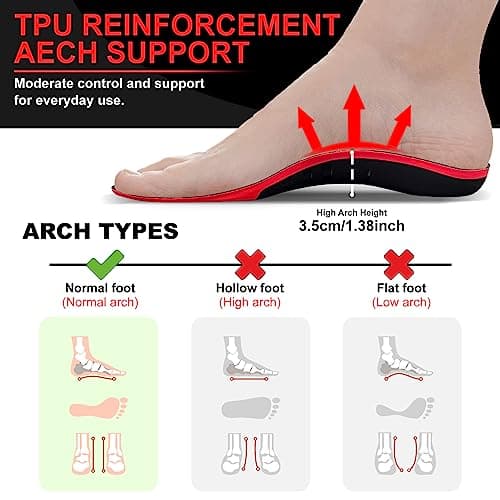 High Arch Support Insoles for Plantar Fasciitis Pain Relief