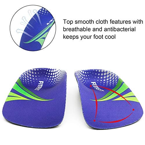 3/4 Length Comfortable Low Arch Support Insoles & Sturdy High Arch Support Orthotic Inserts