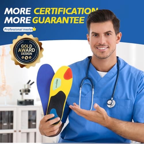 Heavy Duty Plantar Fasciitis Insoles for Men & Women - Arch Support & Foot Pain Relief L