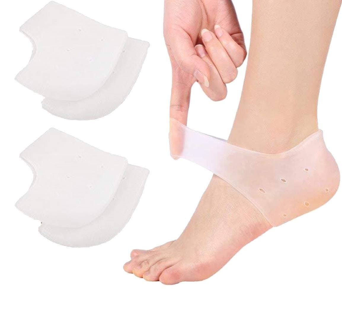 Gel Heel Protectors for Heel Pain Relief - 2 Pairs for Men and Women