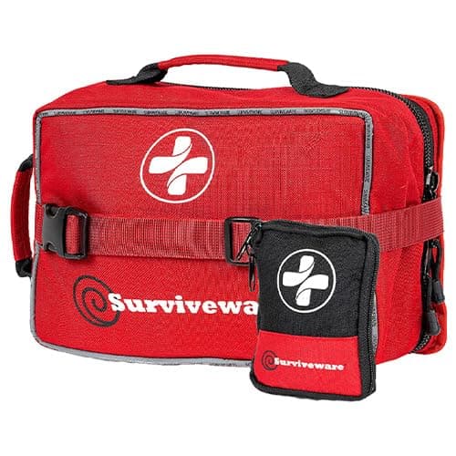 Surviveware 238 Pcs Premium Survival First Aid Kit - Travel, Camping, Home & Emergencies - HSA & FSA Eligible — Large
