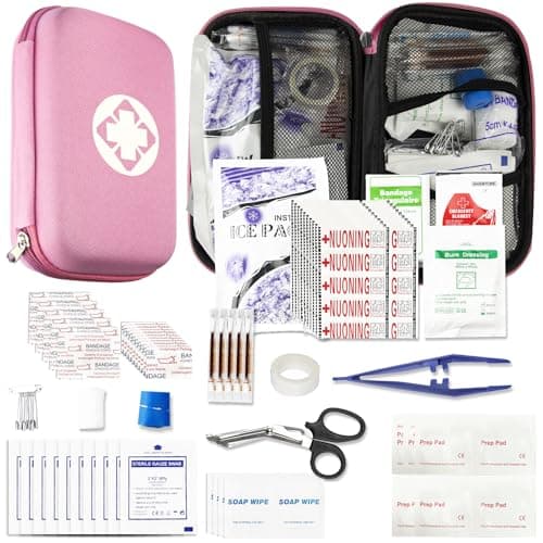 Red 300PCS Home & Hiking First Aid Kit for Emergency Gear — 274Pcs-Pink