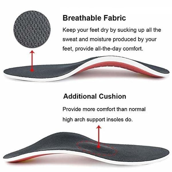 Orthotic Arch Support Insoles for Men and Women with Flat Feet and Plantar Fasciitis